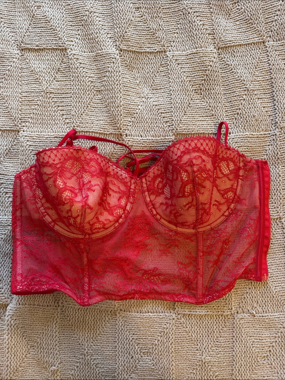 Victoria's Secret Red Lace Longline Bustier
